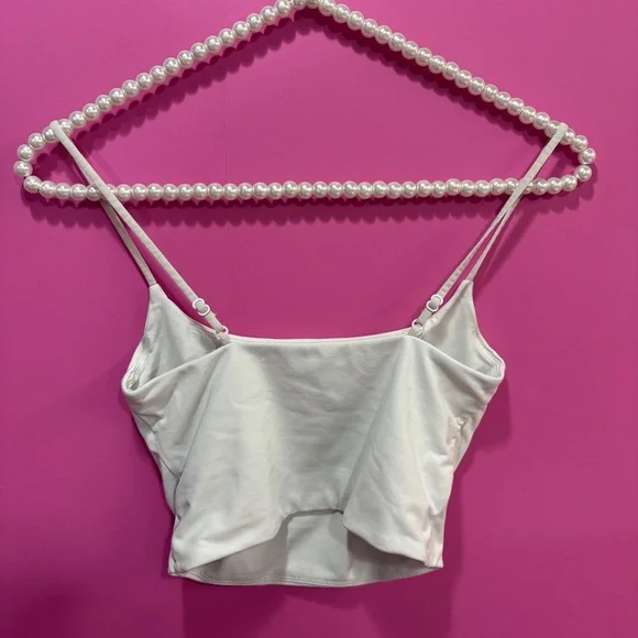 Aritzia Wilfred White Cami Crop Top - Picture 4 of 4